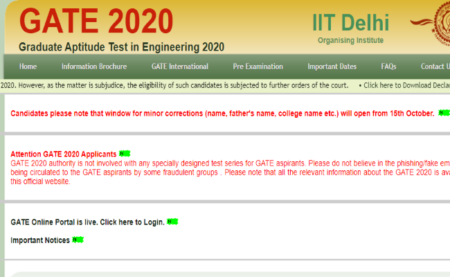 GATE 2020 Registration