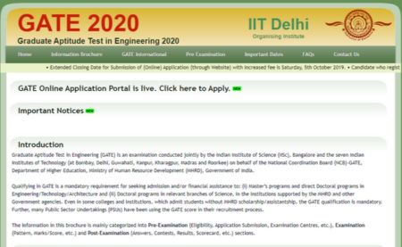 GATE 2020 Exam Schedule