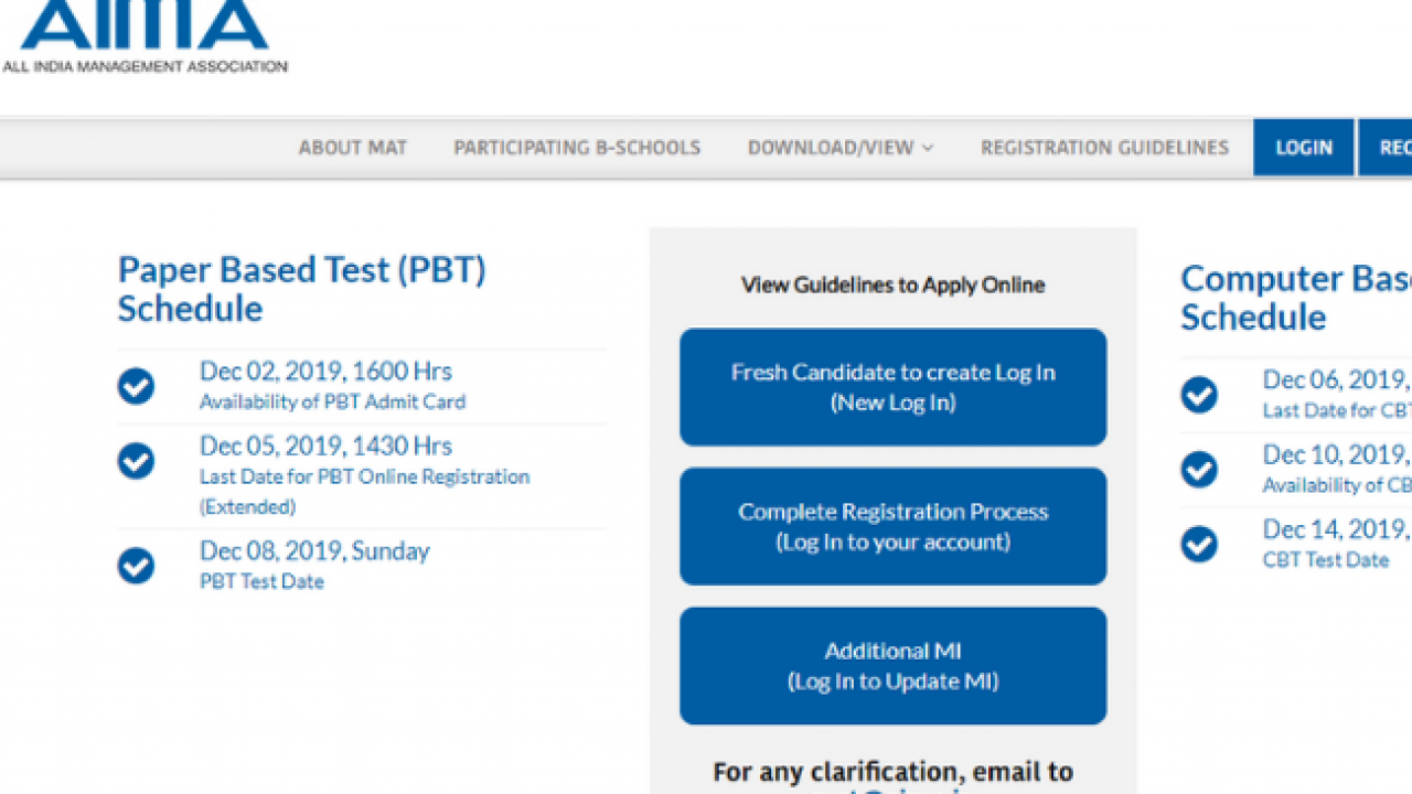 Mat 2019 Registration Last Date For Paper Based Exam Is Today